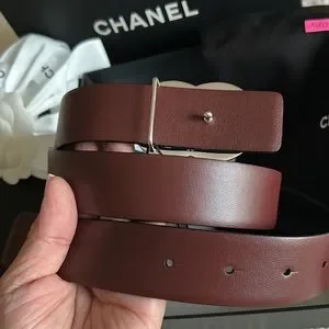NEW Chanel Classic CC Belt Reversible Black/Burgundy 85/34 71410 auth CHANEL burgundy & black leather 2020 REVERSIBLE  main image 2